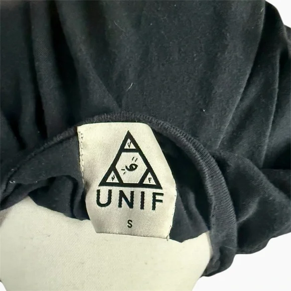 Vintage UNIF “In Halin” WTF black with logo graphic sleeveless top size small - Picture 6 of 7